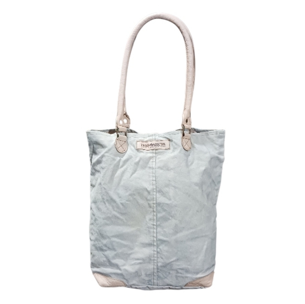 Vintage Addiction Mermaid Canvas Leather Tote Whimsy Recycled Always Be Yourself - Picture 4 of 13